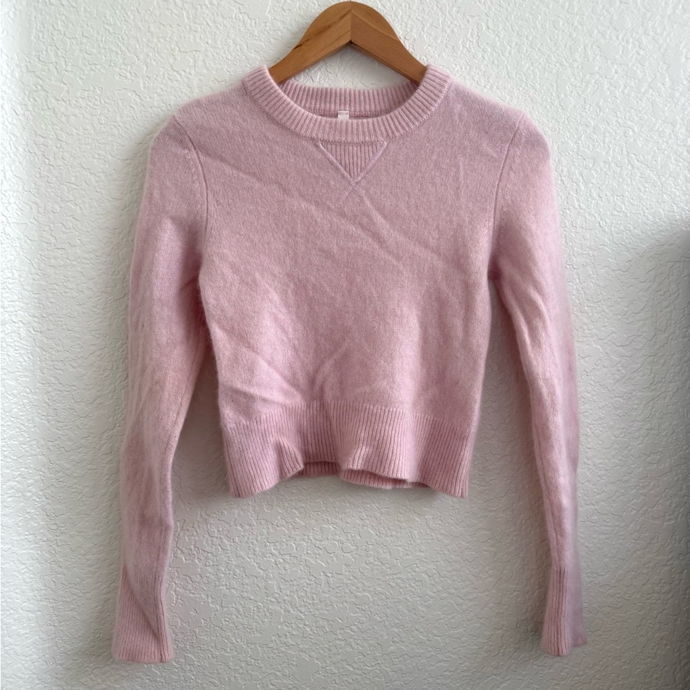 Aritzia Babaton 100% Cashmere Sweater Size Medium Pink - Picture 2 of 6